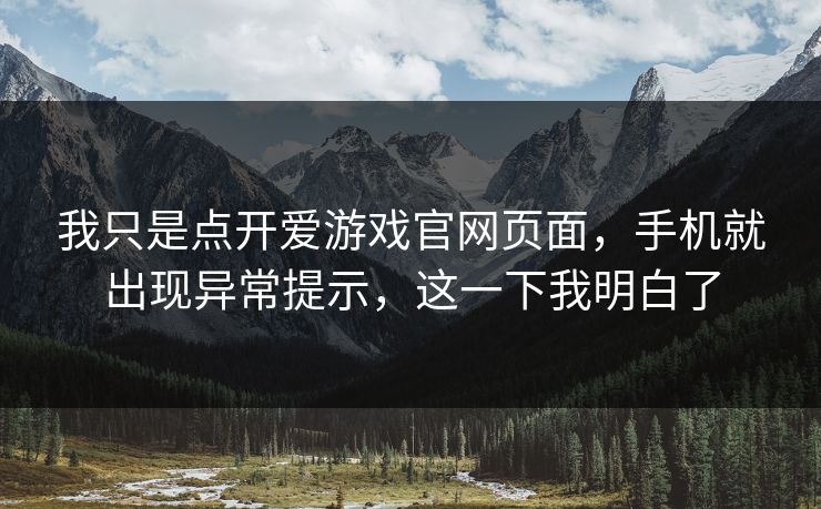 我只是点开爱游戏官网页面，手机就出现异常提示，这一下我明白了