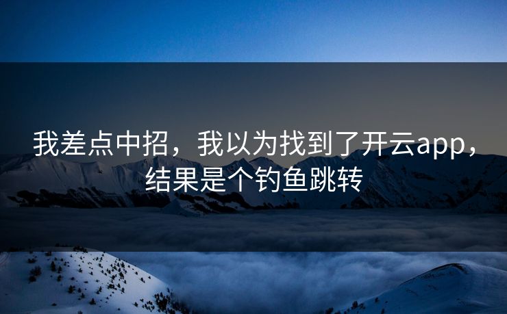 我差点中招，我以为找到了开云app，结果是个钓鱼跳转