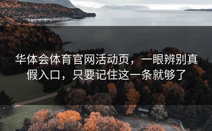 华体会体育官网活动页，一眼辨别真假入口，只要记住这一条就够了