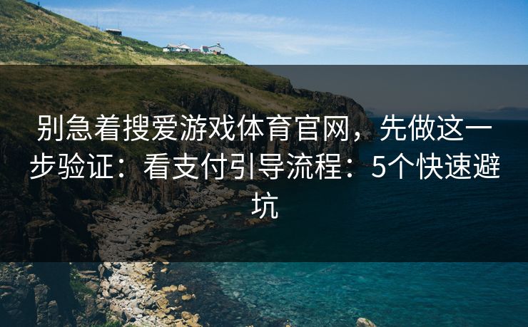 别急着搜爱游戏体育官网，先做这一步验证：看支付引导流程：5个快速避坑