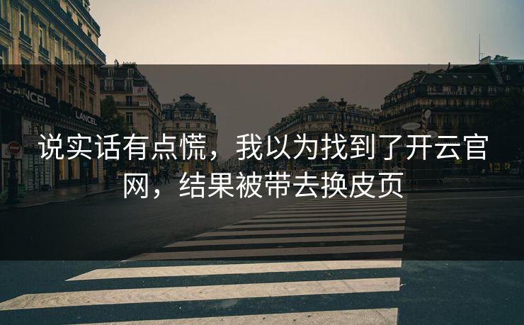 说实话有点慌，我以为找到了开云官网，结果被带去换皮页